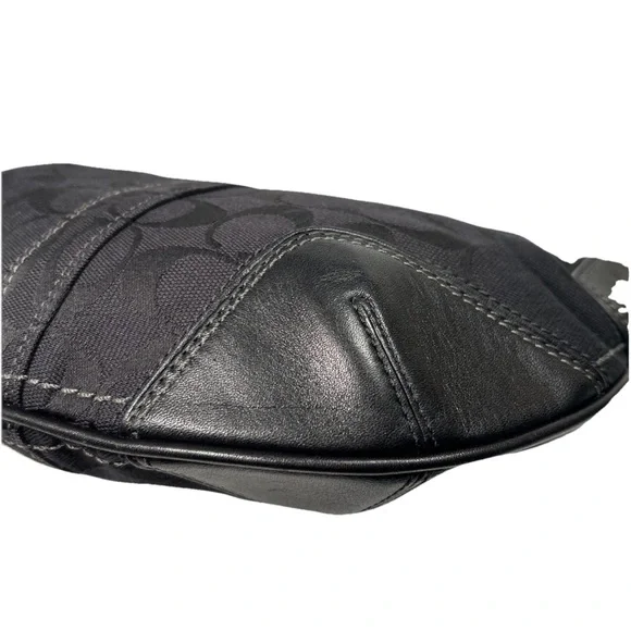 Y2K Coach Hampton Signature Jacquard Shoulder Hobo Bag Black Small Purse # 11371 - Picture 8 of 16